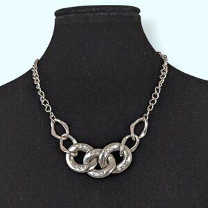 Rhinestone Accented Big Link Chain Necklace